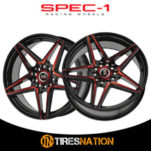 Spec-1 Sp-54 Gloss Black & Red Machined 18X8 4X100/4X114.3 73.1 38