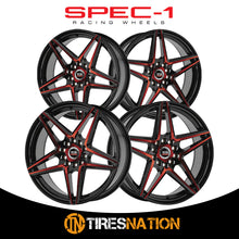 Spec-1 Sp-54 Gloss Black & Red Machined 18X8 4X100/4X114.3 73.1 38