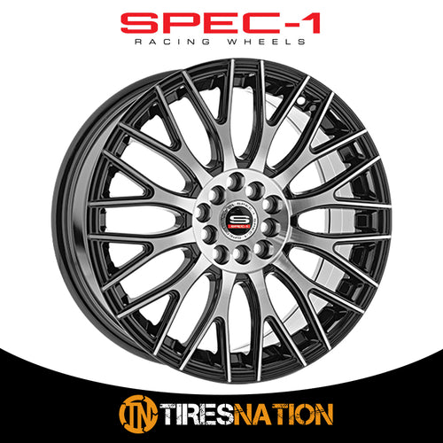 Spec-1 Sp-55 Gloss Black & Machined 18X8 4X100/4X114.3 73.1 38