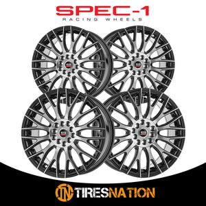 Spec-1 Sp-55 Gloss Black & Machined 18X8 4X100/4X114.3 73.1 38