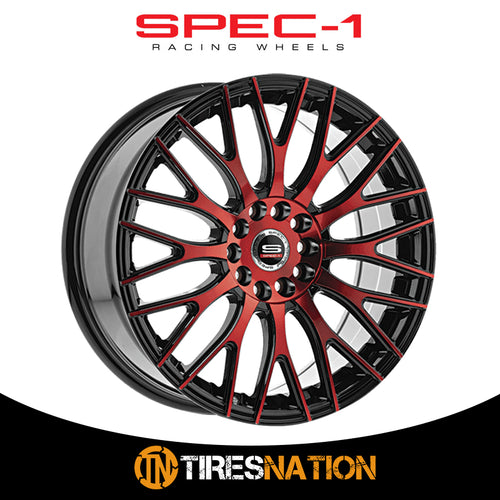 Spec-1 Sp-55 Gloss Black & Red Machined 20X8.5 5X100/5X114.3 73.1 38