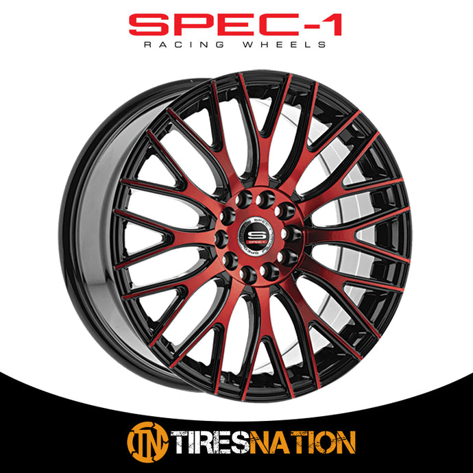 Spec-1 Sp-55 Gloss Black & Red Machined 20X8.5 5X100/5X114.3 73.1 38