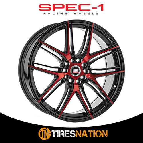 Spec-1 Sp-56 Gloss Black & Red Machined 18X8 4X100/4X114.3 73.1 38
