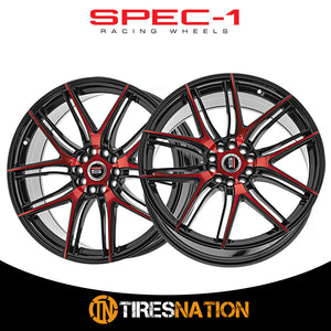 Spec-1 Sp-56 Gloss Black & Red Machined 18X8 4X100/4X114.3 73.1 38