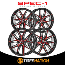 Spec-1 Sp-56 Gloss Black & Red Machined 18X8 4X100/4X114.3 73.1 38