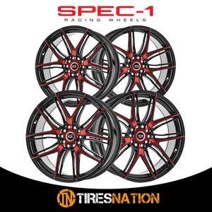 Spec-1 Sp-56 Gloss Black & Red Machined 18X8 4X100/4X114.3 73.1 38