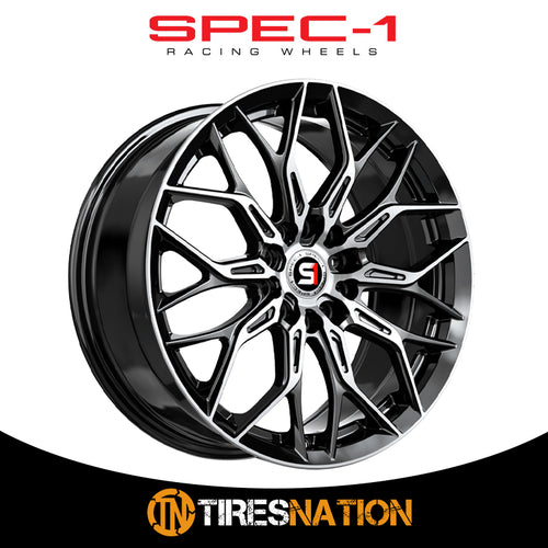 Spec-1 Sp-57 Gloss Black & Machined 18X8 4X100/4X114.3 73.1 38