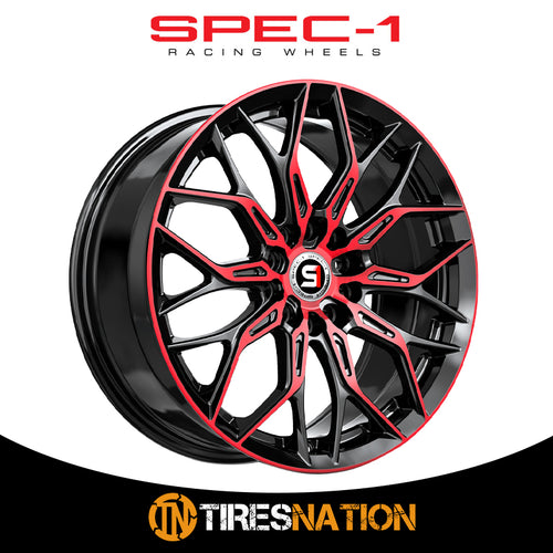 Spec-1 Sp-57 Gloss Black & Red Machined 17X7.5 5X114.3/5X120 73.1 42