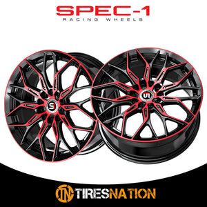 Spec-1 Sp-57 Gloss Black & Red Machined 17X7.5 5X108/5X114.3 73.1 42