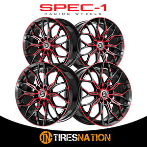 Spec-1 Sp-57 Gloss Black & Red Machined 17X7.5 5X108/5X114.3 73.1 42