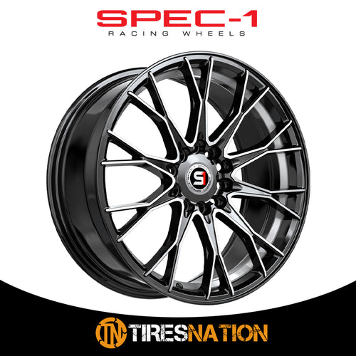Spec-1 Sp-59 Gloss Black & Machined & Undercut 17X7.5 5X112/5X114.3 73.1 42