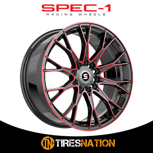 Spec-1 Sp-59 Gloss Black & Red Machined 17X7.5 5X110/5X114.3 73.1 42