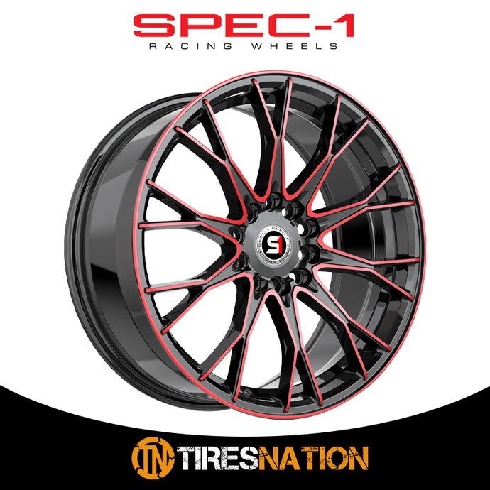 Spec-1 Sp-59 Gloss Black & Red Machined 17X7.5 5X110/5X114.3 73.1 42