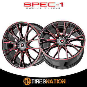 Spec-1 Sp-59 Gloss Black & Red Machined 17X7.5 5X110/5X114.3 73.1 42