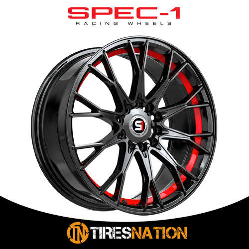 Spec-1 Sp-59 Gloss Black & Red Undercut 17X7.5 5X114.3/5X120 73.1 42