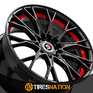 Spec-1 Sp-59 Gloss Black & Red Undercut 17X7.5 5X114.3/5X120 73.1 42