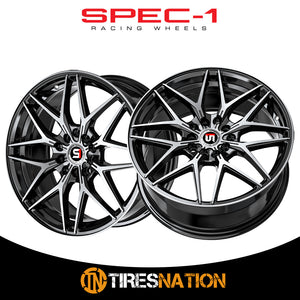 Spec-1 Sp-60 Gloss Black & Machined 18X8 5X114.3/5X120 73.1 38