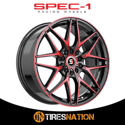 Spec-1 Sp-60 Gloss Black & Red Machined 17X7.5 4X100/4X114.3 73.1 42