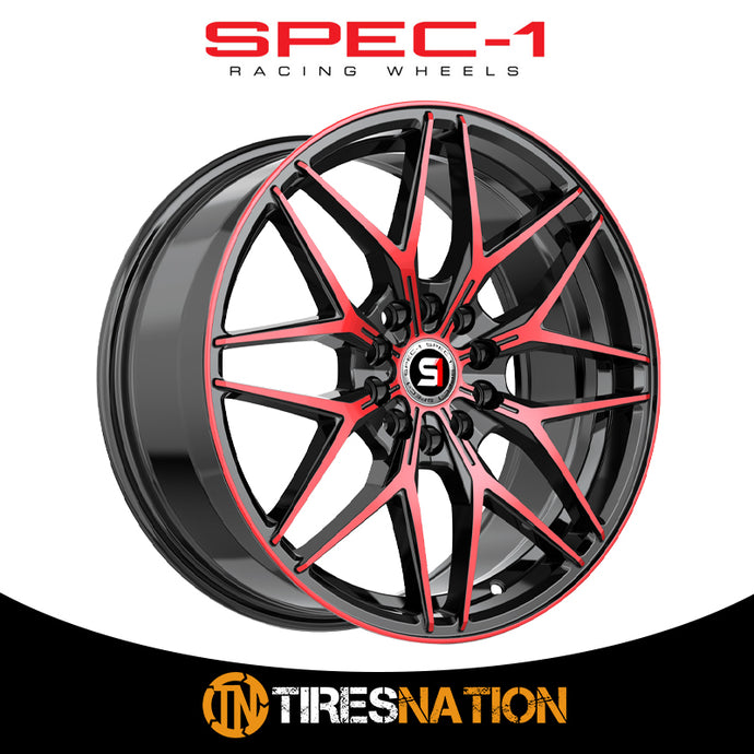 Spec-1 Sp-60 Gloss Black & Red Machined 17X7.5 4X100/4X114.3 73.1 42