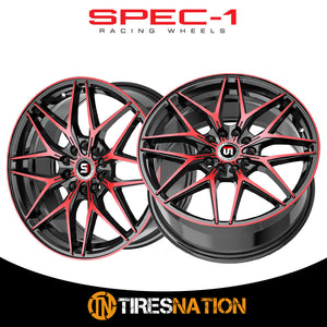 Spec-1 Sp-60 Gloss Black & Red Machined 17X7.5 5X110/5X114.3 73.1 42