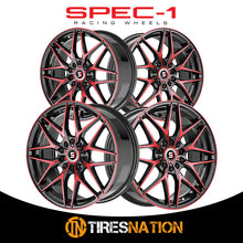 Spec-1 Sp-60 Gloss Black & Red Machined 17X7.5 4X100/4X114.3 73.1 42