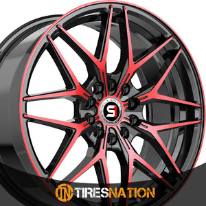 Spec-1 Sp-60 Gloss Black & Red Machined 17X7.5 4X100/4X114.3 73.1 42