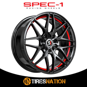 Spec-1 Sp-60 Gloss Black & Red Undercut 17X7.5 5X110/5X114.3 73.1 42