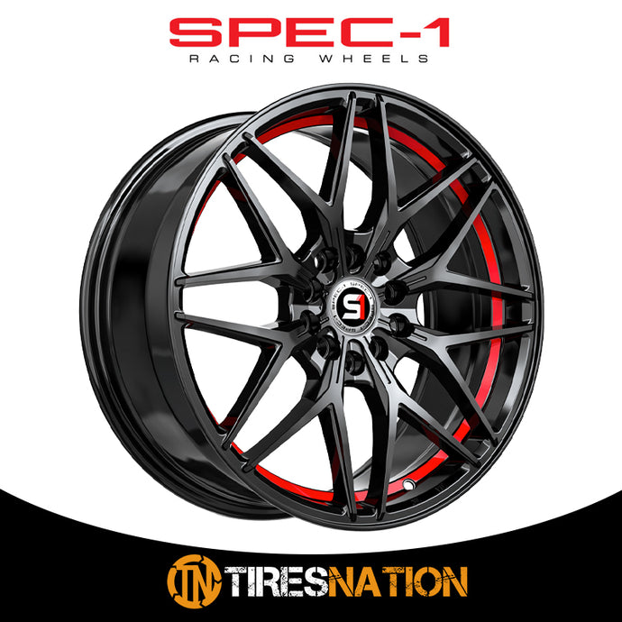 Spec-1 Sp-60 Gloss Black & Red Undercut 17X7.5 5X110/5X114.3 73.1 42