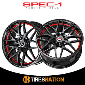 Spec-1 Sp-60 Gloss Black & Red Undercut 17X7.5 5X110/5X114.3 73.1 42