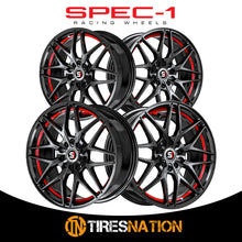 Spec-1 Sp-60 Gloss Black & Red Undercut 17X7.5 5X110/5X114.3 73.1 42