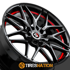 Spec-1 Sp-60 Gloss Black & Red Undercut 17X7.5 5X110/5X114.3 73.1 42