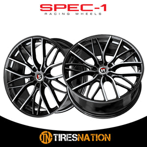 Spec-1 Sp-61 Gloss Black & Machined 18X8 4X100/4X114.3 73.1 38