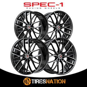 Spec-1 Sp-61 Gloss Black & Machined 18X8 4X100/4X114.3 73.1 38