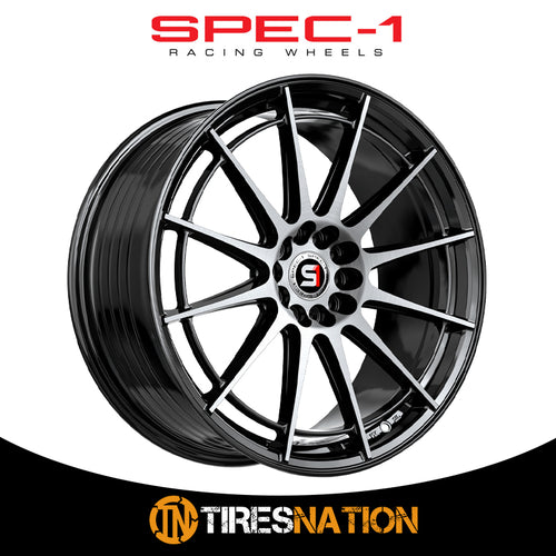 Spec-1 Sp-64 Gloss Black & Machined 17X8 4X100/4X114.3 73.1 42