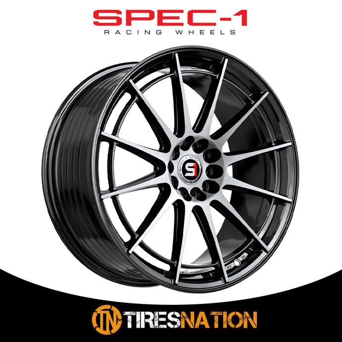 Spec-1 Sp-64 Gloss Black & Machined 17X8 4X100/4X114.3 73.1 42