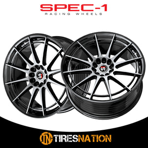 Spec-1 Sp-64 Gloss Black & Machined 17X8 4X100/4X114.3 73.1 42