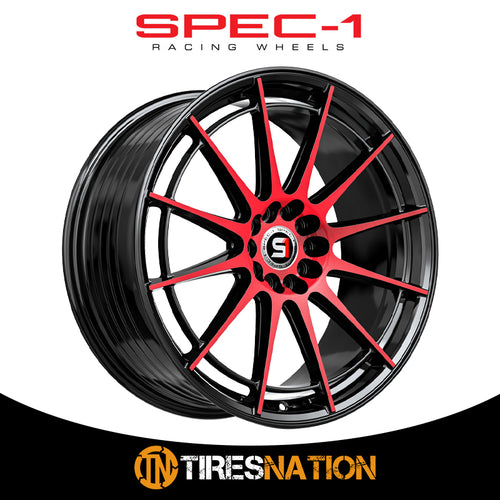 Spec-1 Sp-64 Gloss Black & Red Machined 17X8 5X105/5X114.3 73.1 42