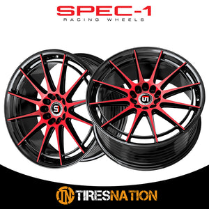 Spec-1 Sp-64 Gloss Black & Red Machined 17X8 5X114.3/5X120 73.1 42