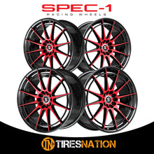 Spec-1 Sp-64 Gloss Black & Red Machined 17X8 5X112/5X114.3 73.1 42