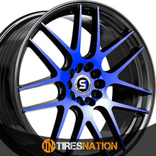 Spec-1 Sp-65 Gloss Black & Blue Machined 17X8 5X100/5X114.3 73.1 42