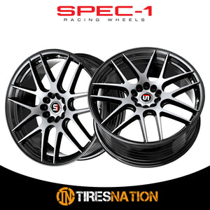 Spec-1 Sp-65 Gloss Black & Machined 17X8 5X100/5X114.3 73.1 42