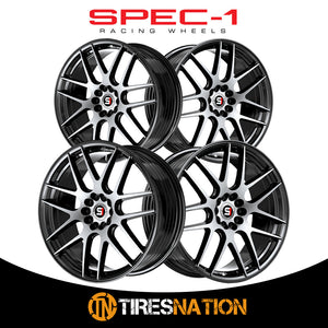 Spec-1 Sp-65 Gloss Black & Machined 17X8 5X100/5X114.3 73.1 42