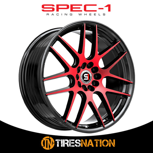 Spec-1 Sp-65 Gloss Black & Red Machined 20X8.5 5X112/5X114.3 73.1 38