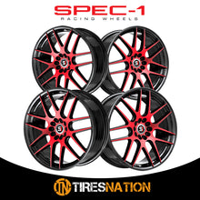 Spec-1 Sp-65 Gloss Black & Red Machined 17X8 5X105/5X114.3 73.1 42