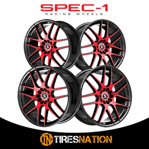 Spec-1 Sp-65 Gloss Black & Red Machined 17X8 5X105/5X114.3 73.1 42