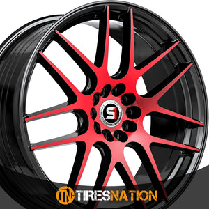Spec-1 Sp-65 Gloss Black & Red Machined 17X8 5X100/5X114.3 73.1 42
