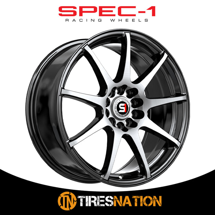 Spec-1 Sp-67 Gloss Black & Machined 18X8 5X112/5X114.3 73.1 38