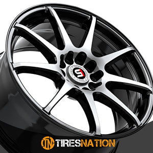 Spec-1 Sp-67 Gloss Black & Machined 18X8 5X112/5X114.3 73.1 38