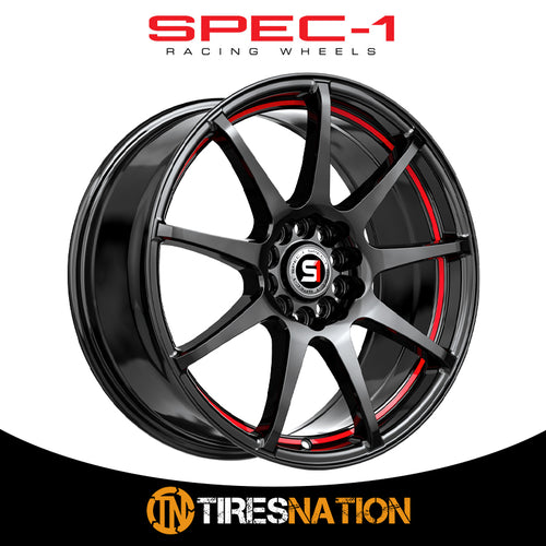 Spec-1 Sp-67 Gloss Black & Red Line 17X7 5X110/5X114.3 73.1 42