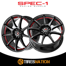 Spec-1 Sp-67 Gloss Black & Red Line 17X7 5X105/5X114.3 73.1 42
